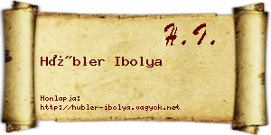 Hübler Ibolya névjegykártya
