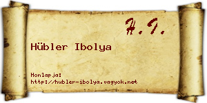 Hübler Ibolya névjegykártya